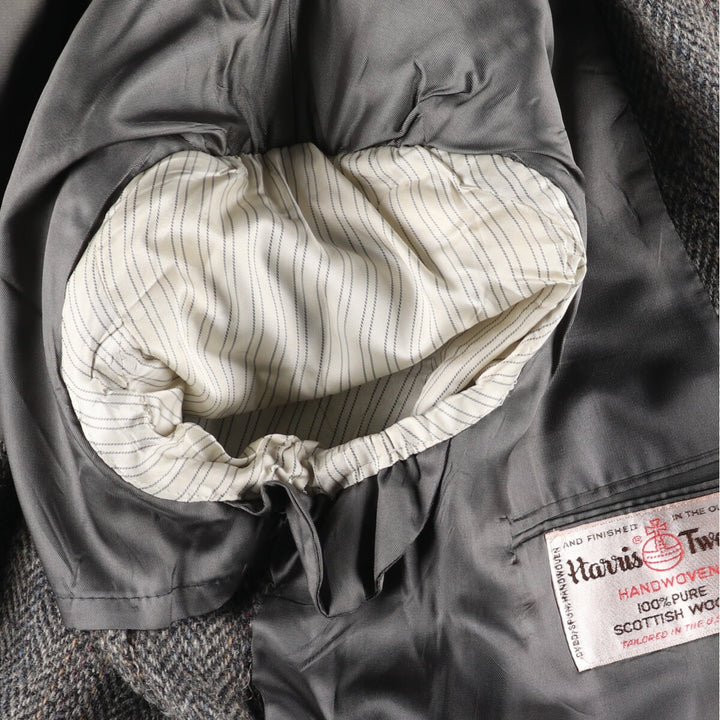 Stafford Harris Tweed Stripe Pattern Herringbone Wool Tailored Jacket Made in USA Men's L size /eaa521346