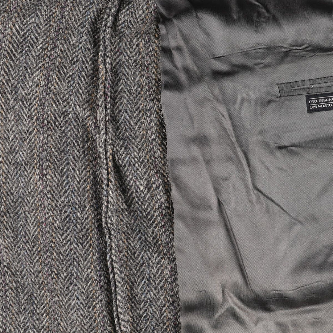 Stafford Harris Tweed Stripe Pattern Herringbone Wool Tailored Jacket Made in USA Men's L size /eaa521346