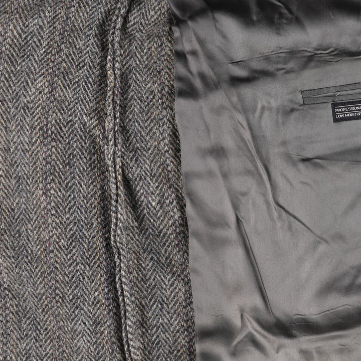 Stafford Harris Tweed Stripe Pattern Herringbone Wool Tailored Jacket Made in USA Men's L size /eaa521346