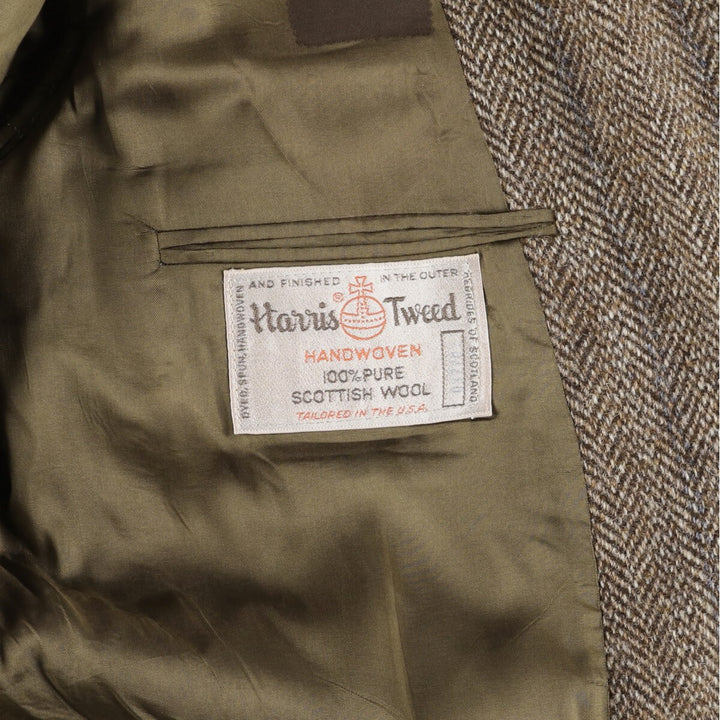 Harris Tweed Herringbone Wool Tailored Jacket Made in USA Men's M size / eaa521351