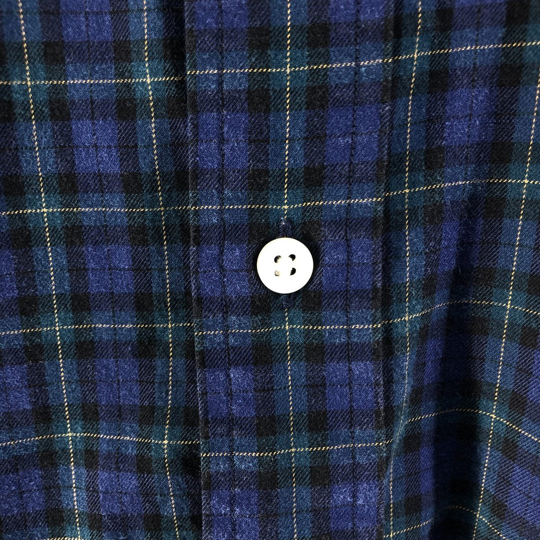 Ralph Lauren BLAKE long sleeve button down check shirt, men's XL size cotton navy blue type Vintage Second Hand