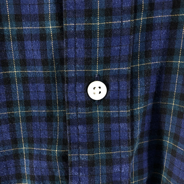 Ralph Lauren BLAKE long sleeve button down check shirt, men's XL size cotton navy blue type Vintage Second Hand