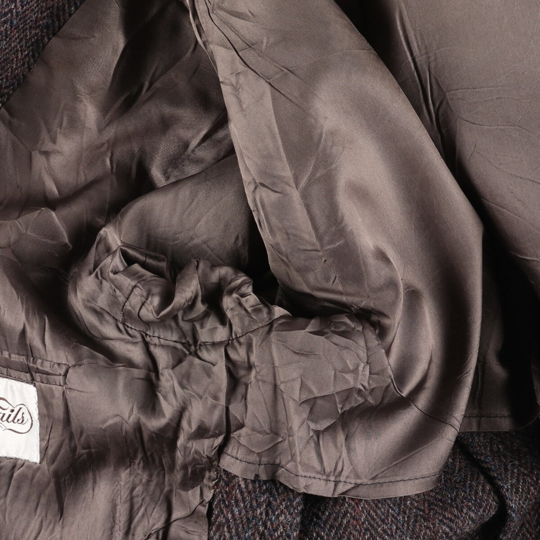 Coat Tails Harris Tweed Harris Tweed Stripe Pattern Herringbone Wool Tailored Jacket Made in USA Men's S /eaa521389