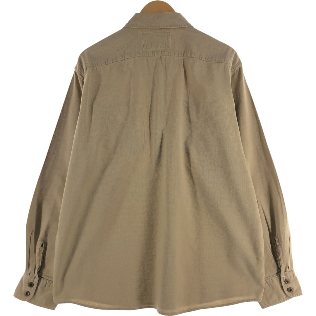 Vintage 90'S Ralph Lauren POLO SPORT long-sleeved cotton shirt, size L, men's cotton Beige type Vintage Second Hand