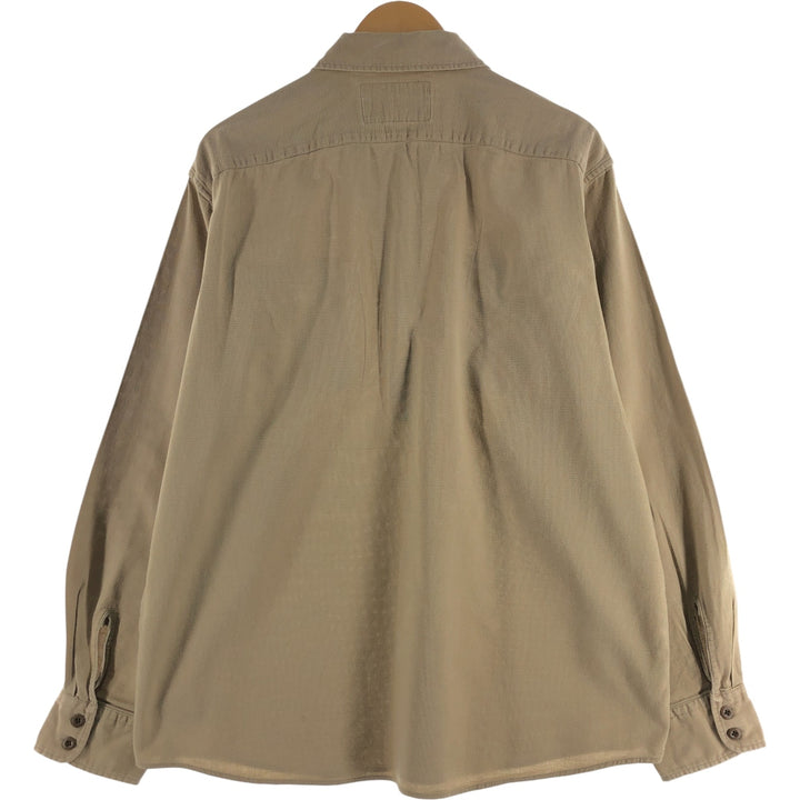 Vintage 90'S Ralph Lauren POLO SPORT long-sleeved cotton shirt, size L, men's cotton Beige type Vintage Second Hand