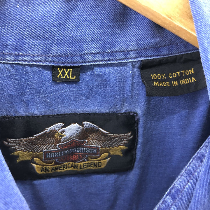 Harley-Davidson Long Sleeve Denim Shirt Men's XXL / eaa521434