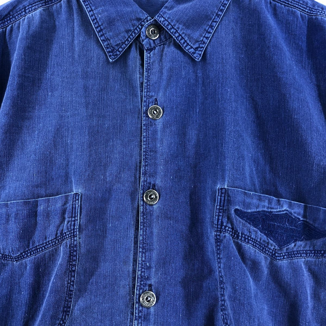 Harley-Davidson Long Sleeve Denim Shirt Men's XXL / eaa521434