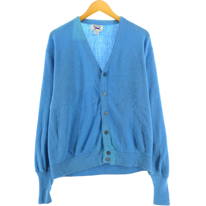 80'S JCPenney THE FOX Sweater Acrylic Knit Cardigan Made in USA Men's L Size Vintage /eaa521452