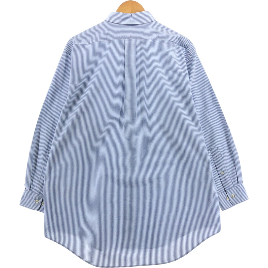 Ralph Lauren YARMOUTH Long Sleeve Button-Down Striped Shirt, Men's XL cotton blue type Vintage Second Hand