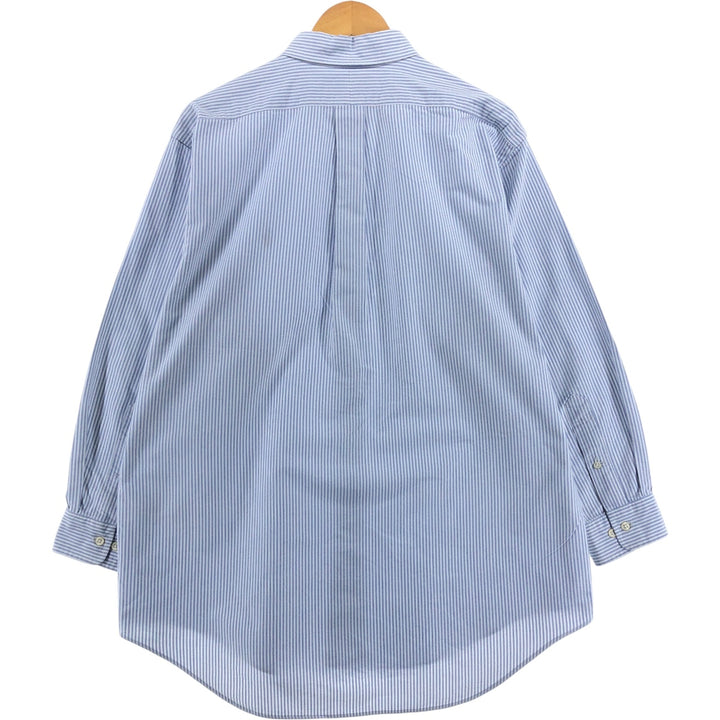 Ralph Lauren YARMOUTH Long Sleeve Button-Down Striped Shirt, Men's XL cotton blue type Vintage Second Hand