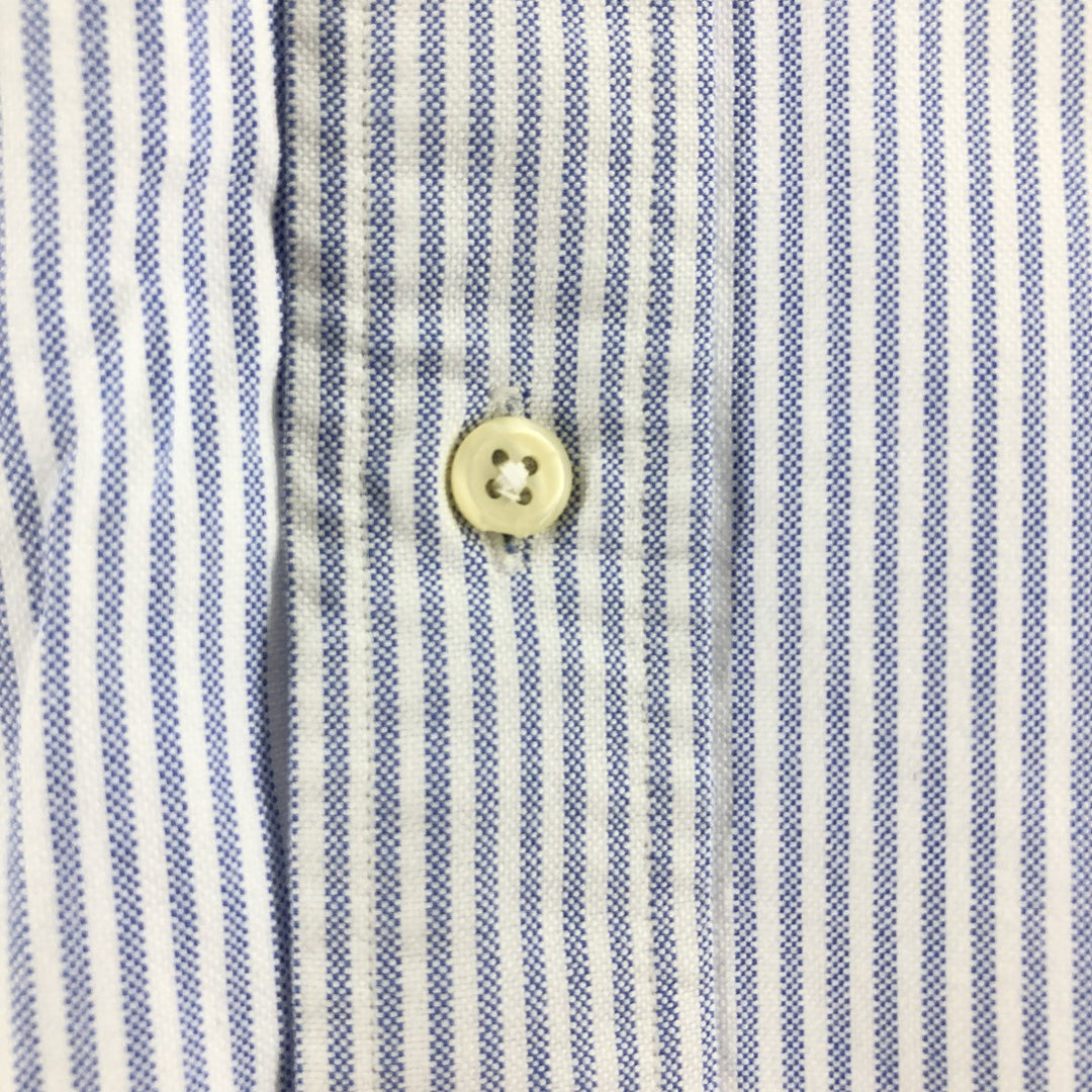 Ralph Lauren YARMOUTH Long Sleeve Button-Down Striped Shirt, Men's XL cotton blue type Vintage Second Hand