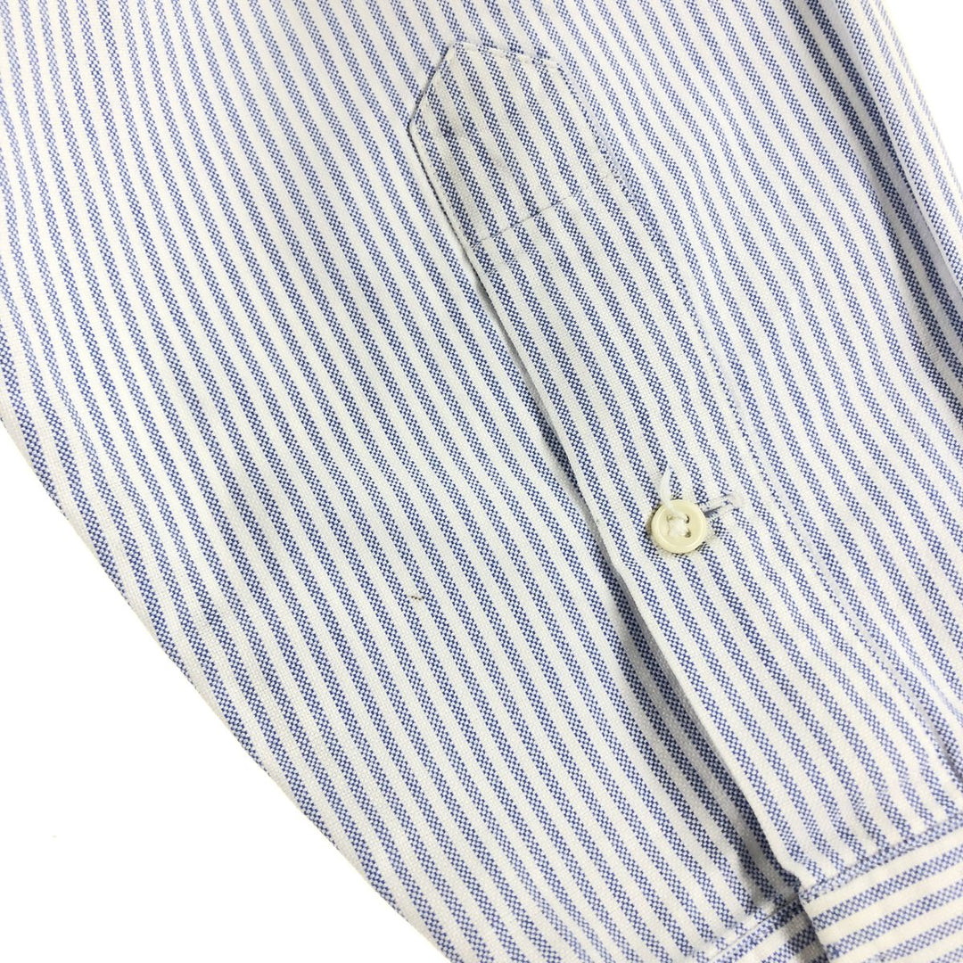 Ralph Lauren YARMOUTH Long Sleeve Button-Down Striped Shirt, Men's XL cotton blue type Vintage Second Hand