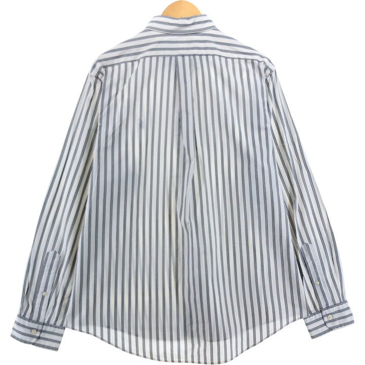 Ralph Lauren CUSTOM FIT long sleeve button down striped shirt men's size L cotton black type Vintage Second Hand