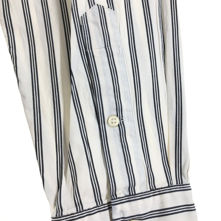 Ralph Lauren CUSTOM FIT long sleeve button down striped shirt men's size L cotton black type Vintage Second Hand
