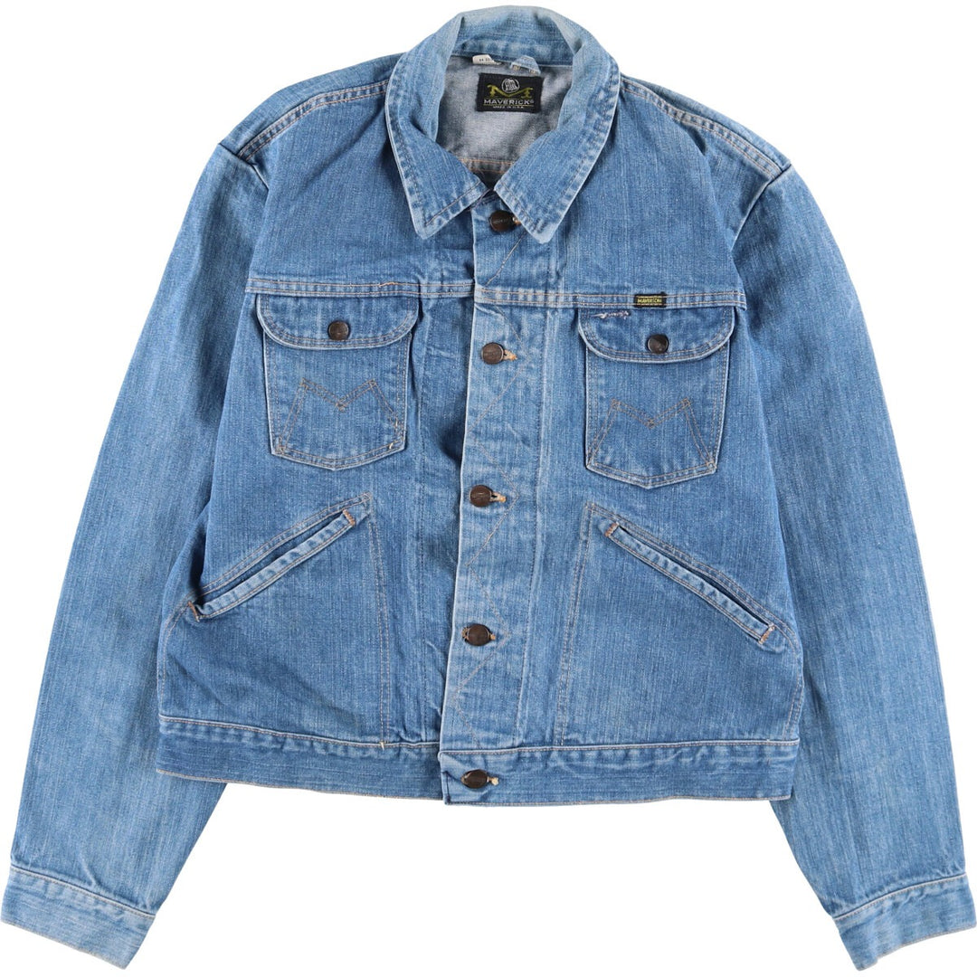 70'S Maverick denim jacket, denim jacket, made in USA, men's size L, vintage /eaa521525