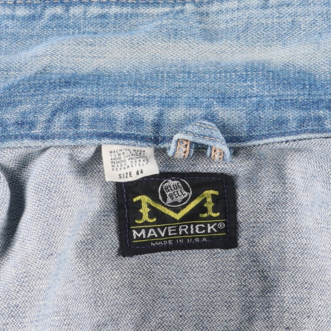 70'S Maverick denim jacket, denim jacket, made in USA, men's size L, vintage /eaa521525