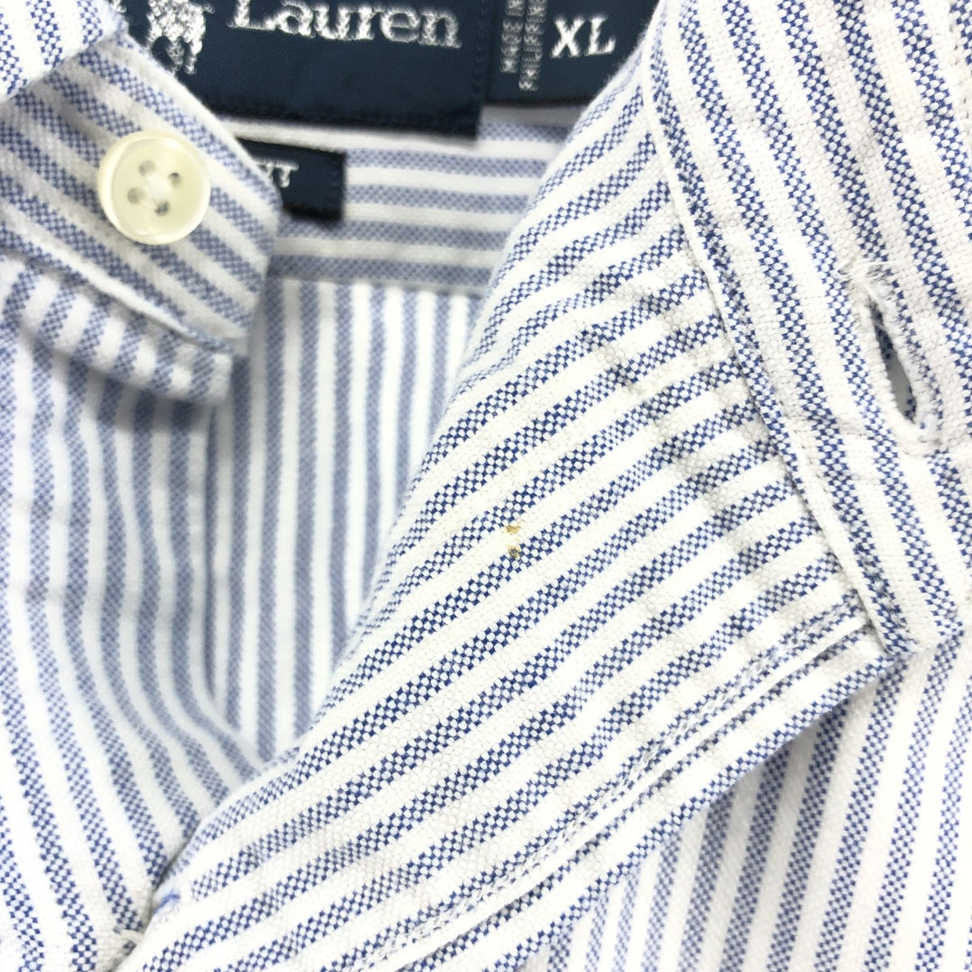 Ralph Lauren Classic Fit Long Sleeve Button Down Striped Shirt Men's XL cotton Blue type light blue Vintage Second Hand