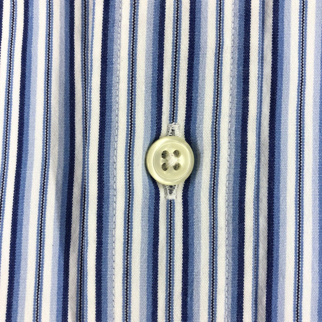 Ralph Lauren BLAKE long sleeve button-down striped shirt, men's size XL cotton blue type Vintage Second Hand