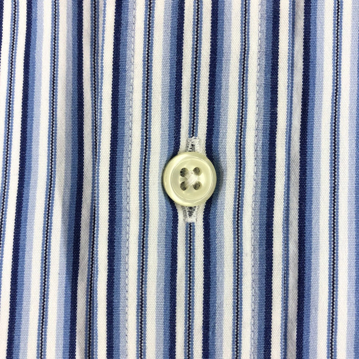Ralph Lauren BLAKE long sleeve button-down striped shirt, men's size XL cotton blue type Vintage Second Hand