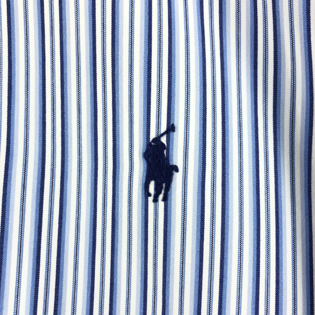 Ralph Lauren BLAKE long sleeve button-down striped shirt, men's size XL cotton blue type Vintage Second Hand