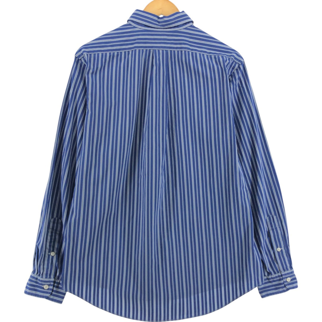 Ralph Lauren CUSTOM FIT long sleeve button down striped shirt men's size L cotton blue type Vintage Second Hand
