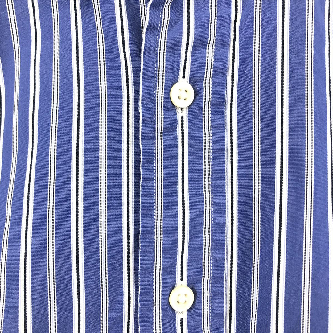 Ralph Lauren CUSTOM FIT long sleeve button down striped shirt men's size L cotton blue type Vintage Second Hand