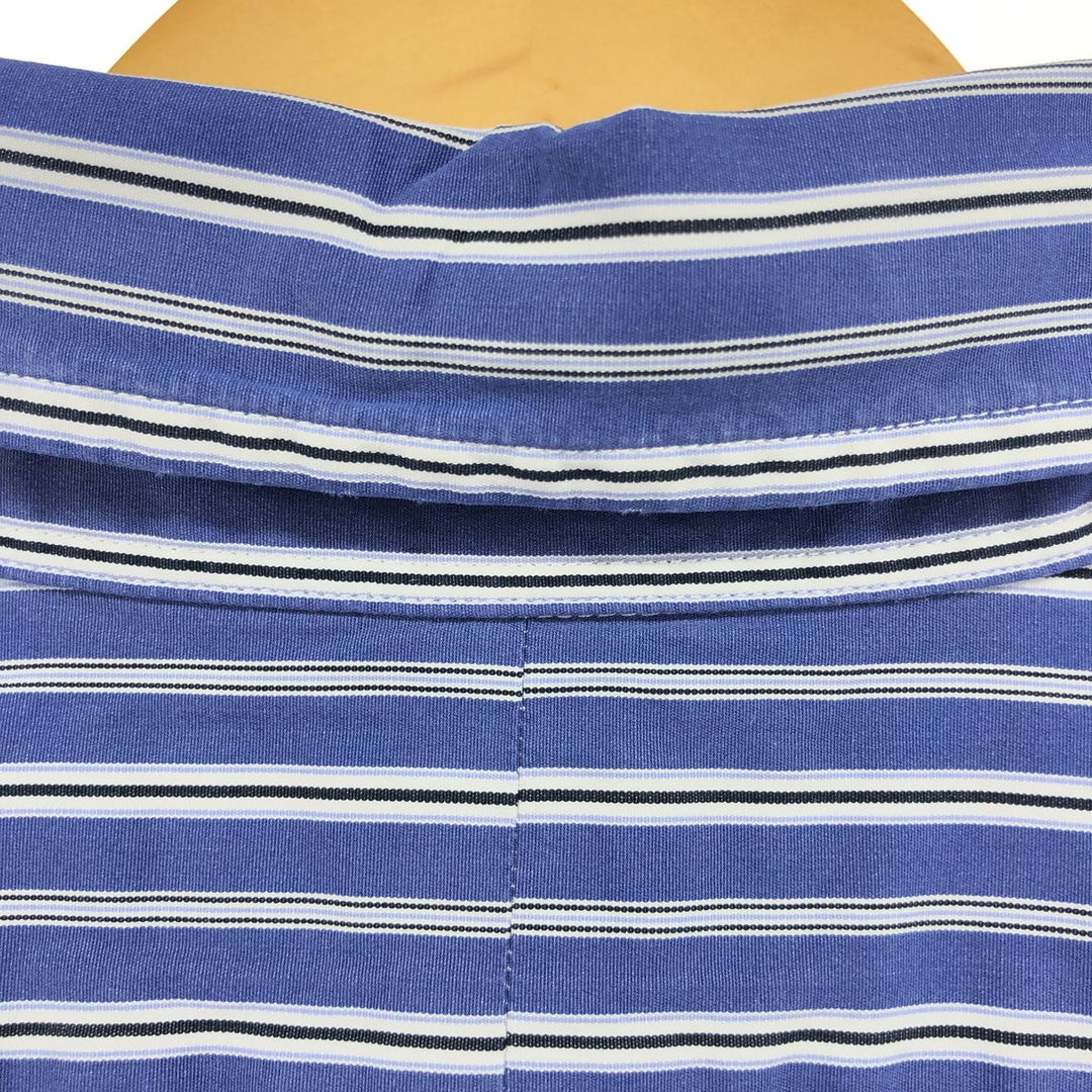 Ralph Lauren CUSTOM FIT long sleeve button down striped shirt men's size L cotton blue type Vintage Second Hand
