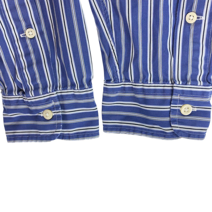 Ralph Lauren CUSTOM FIT long sleeve button down striped shirt men's size L cotton blue type Vintage Second Hand