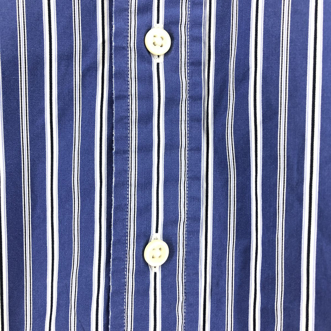 Ralph Lauren CUSTOM FIT long sleeve button down striped shirt men's size L cotton blue type Vintage Second Hand