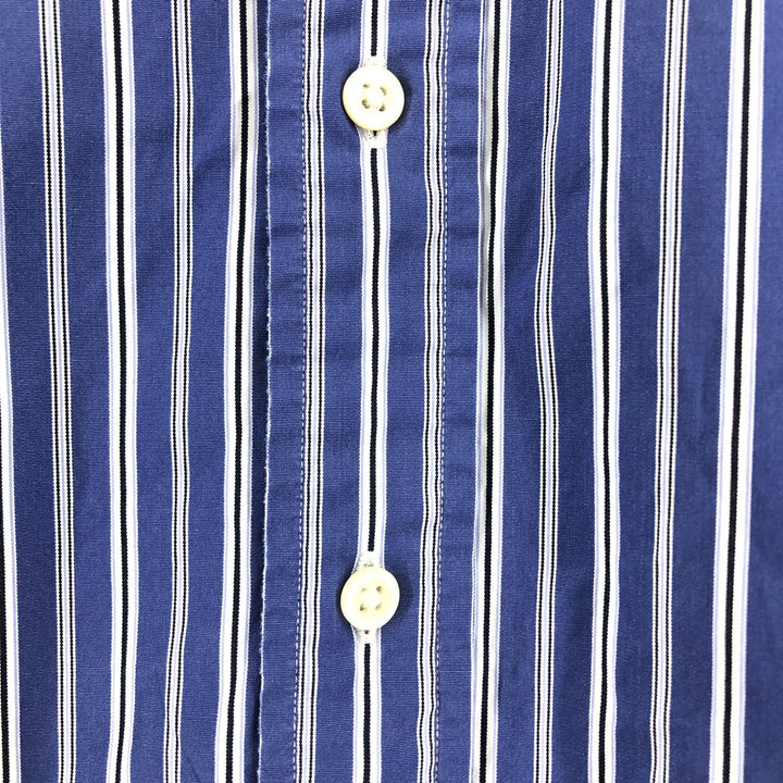Ralph Lauren CUSTOM FIT long sleeve button down striped shirt men's size L cotton blue type Vintage Second Hand