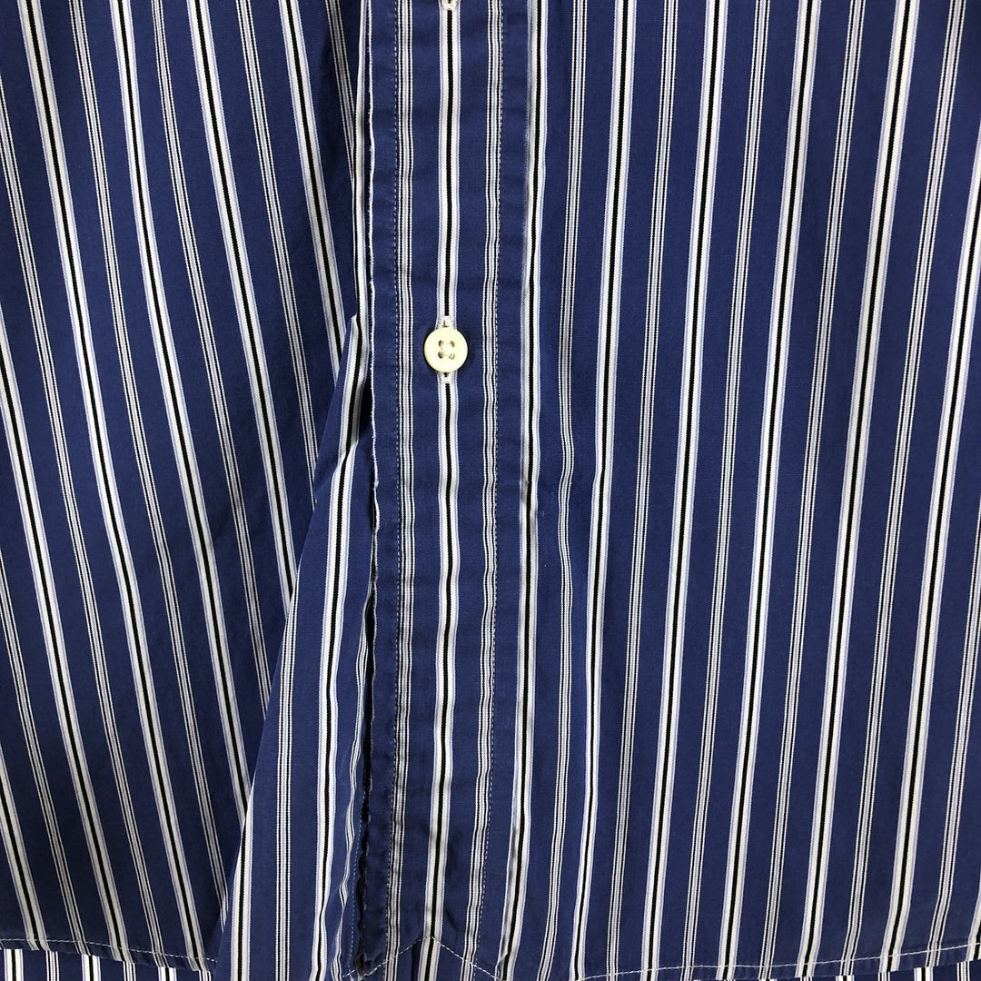 Ralph Lauren CUSTOM FIT long sleeve button down striped shirt men's size L cotton blue type Vintage Second Hand