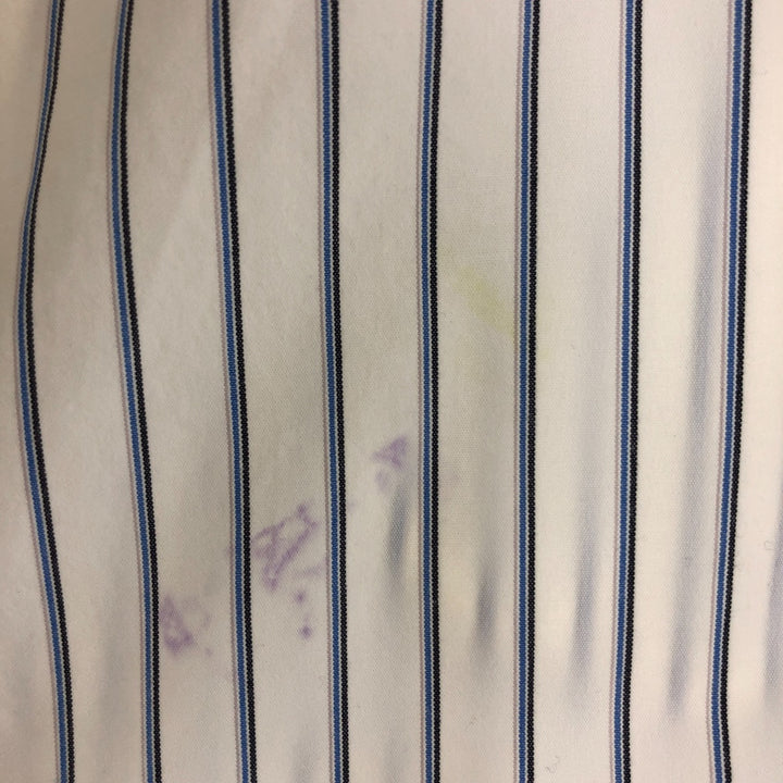 Ralph Lauren MARLOWE long-sleeved button-down striped shirt, men's size L cotton blue type Vintage Second Hand