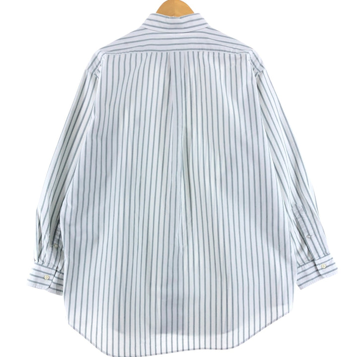 Ralph Lauren YARMOUTH Long Sleeve Button-Down Striped Shirt, Men's XL cotton gray type Vintage Second Hand