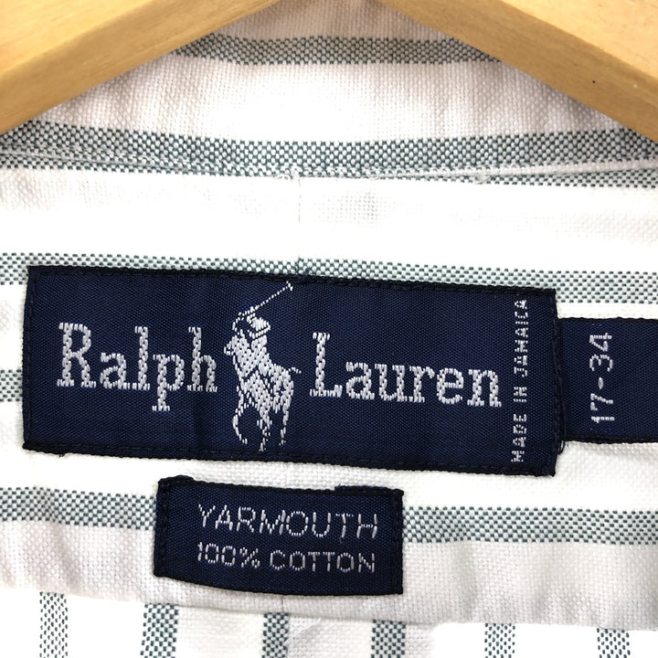 Ralph Lauren YARMOUTH Long Sleeve Button-Down Striped Shirt, Men's XL cotton gray type Vintage Second Hand