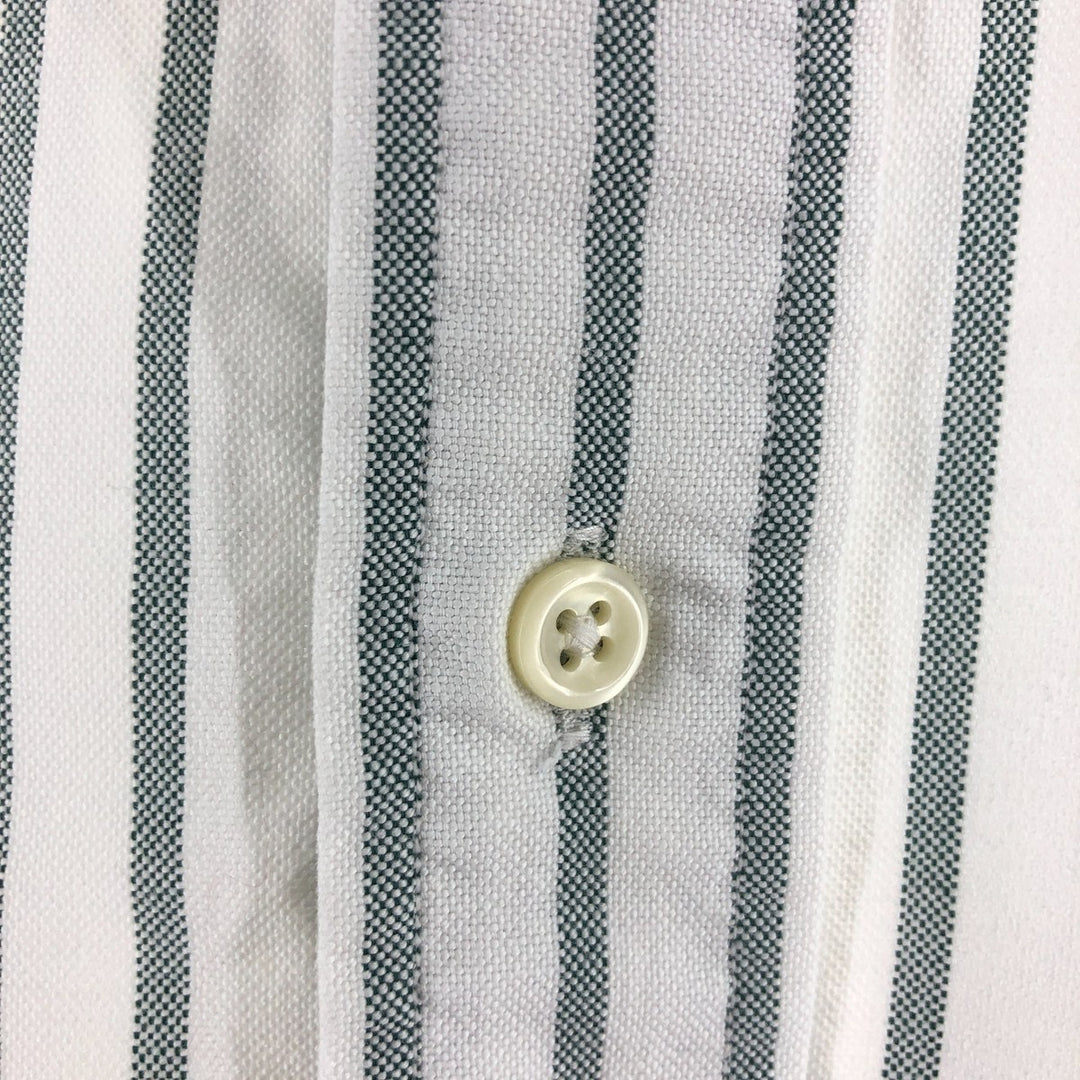 Ralph Lauren YARMOUTH Long Sleeve Button-Down Striped Shirt, Men's XL cotton gray type Vintage Second Hand
