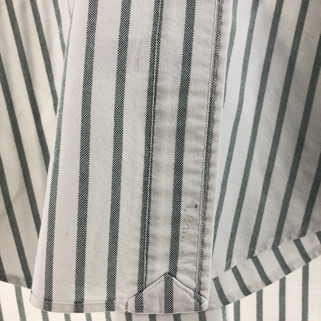 Ralph Lauren YARMOUTH Long Sleeve Button-Down Striped Shirt, Men's XL cotton gray type Vintage Second Hand