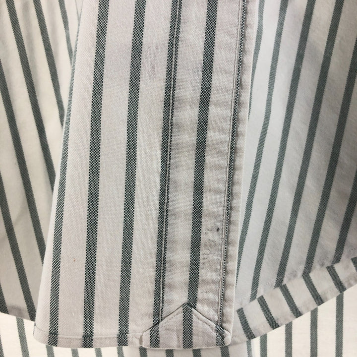 Ralph Lauren YARMOUTH Long Sleeve Button-Down Striped Shirt, Men's XL cotton gray type Vintage Second Hand