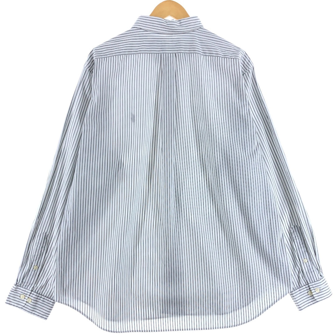Ralph Lauren Classic Fit Long Sleeve Button Down Striped Shirt, Men's Size L cotton gray type Vintage Second Hand