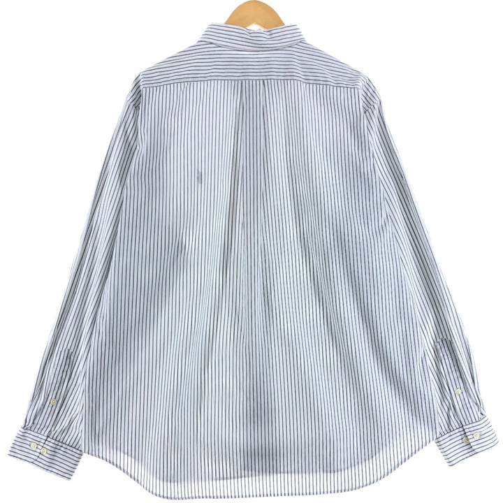 Ralph Lauren Classic Fit Long Sleeve Button Down Striped Shirt, Men's Size L cotton gray type Vintage Second Hand