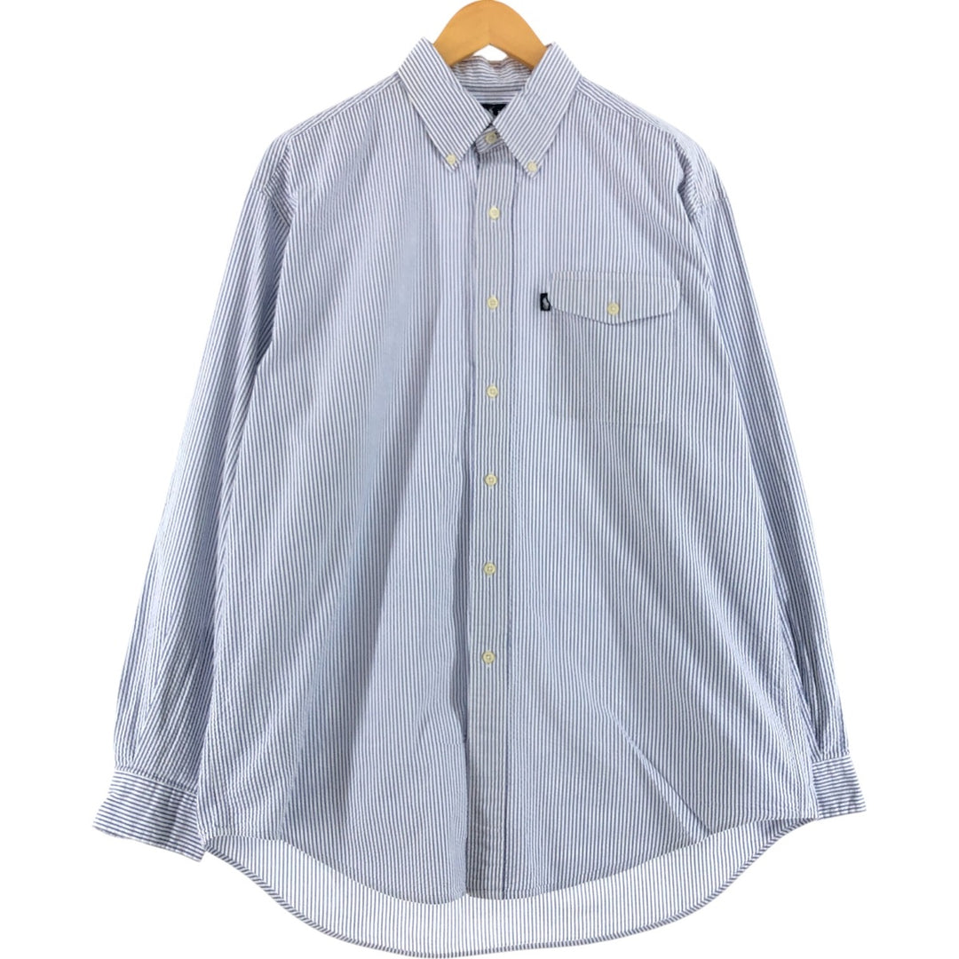 Ralph Lauren CREEK long sleeve button-down striped shirt, men's size L cotton blue type Vintage Second Hand