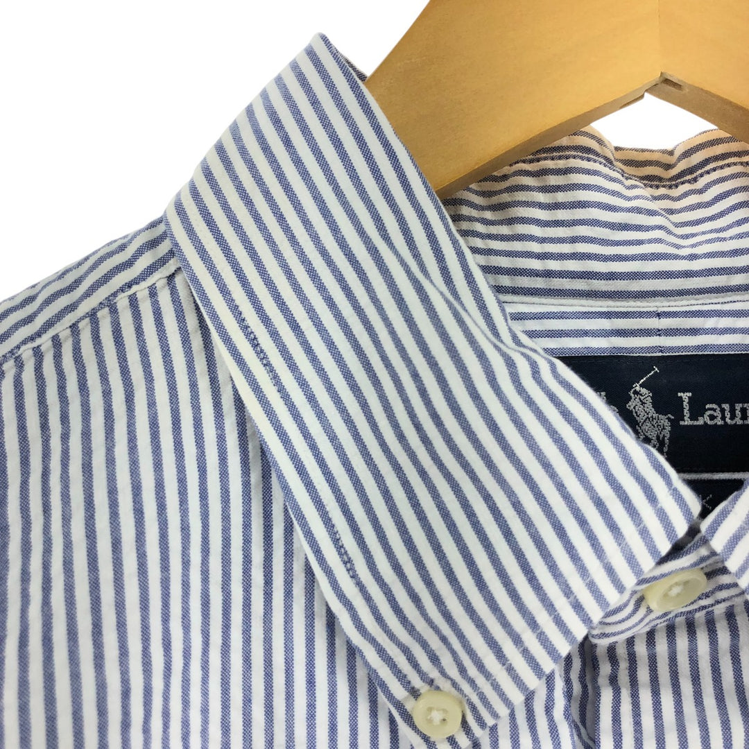 Ralph Lauren CREEK long sleeve button-down striped shirt, men's size L cotton blue type Vintage Second Hand