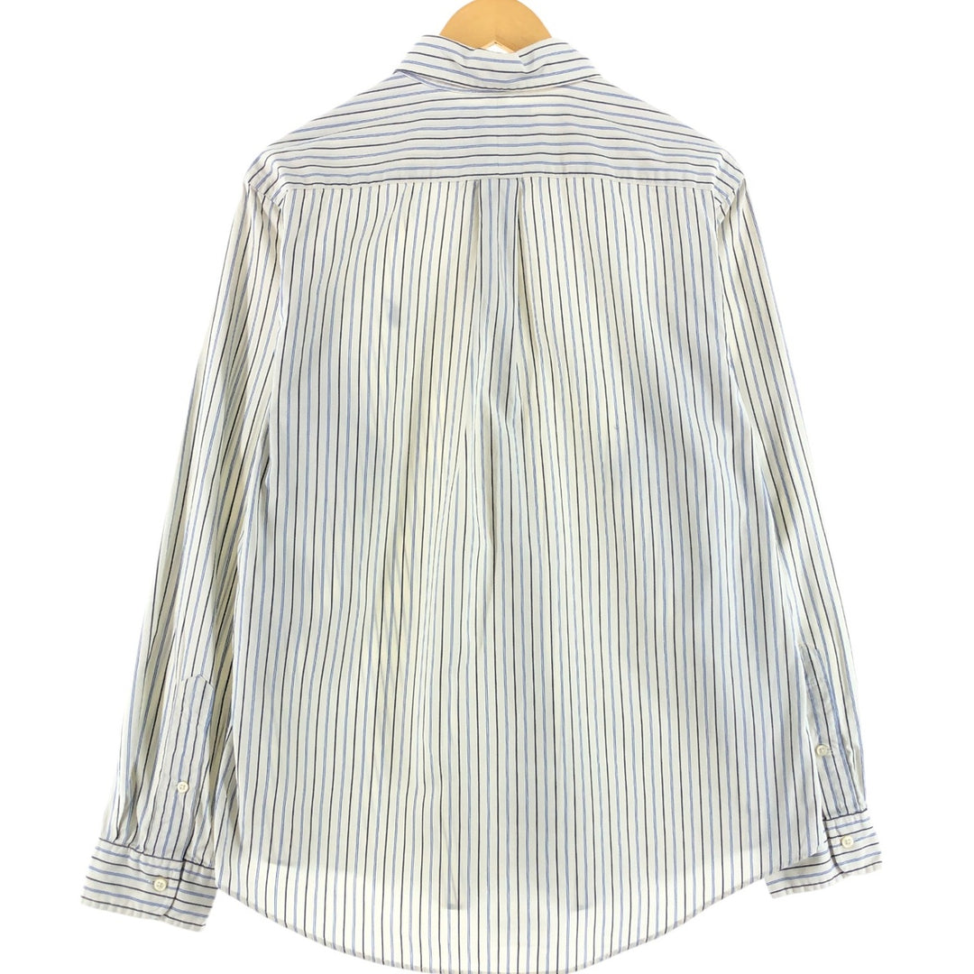Ralph Lauren CUSTOM FIT long sleeve button down striped shirt men's size L cotton blue type Vintage Second Hand