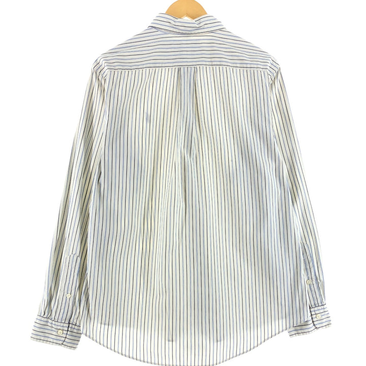Ralph Lauren CUSTOM FIT long sleeve button down striped shirt men's size L cotton blue type Vintage Second Hand