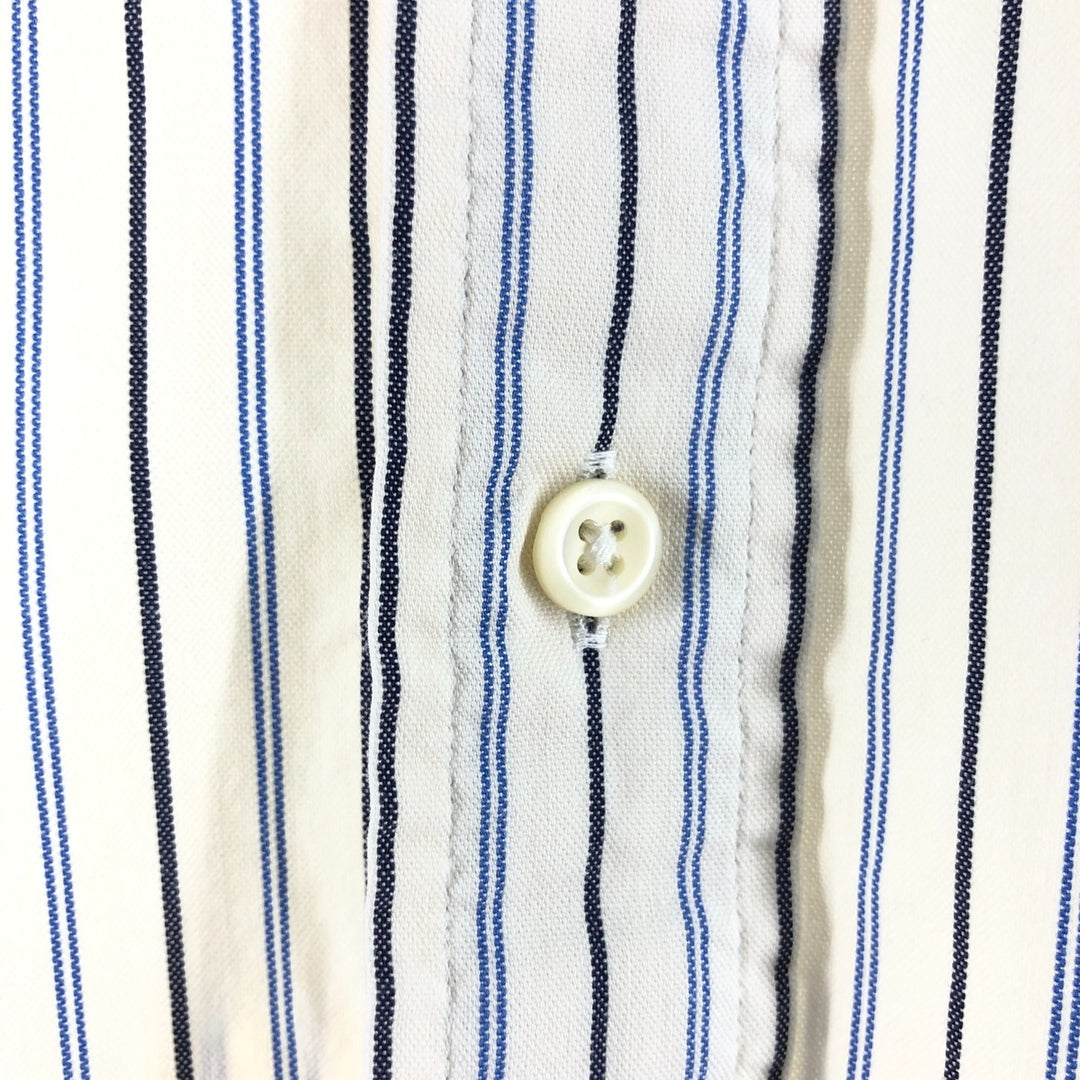 Ralph Lauren CUSTOM FIT long sleeve button down striped shirt men's size L cotton blue type Vintage Second Hand