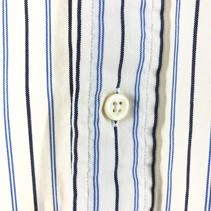 Ralph Lauren CUSTOM FIT long sleeve button down striped shirt men's size L cotton blue type Vintage Second Hand