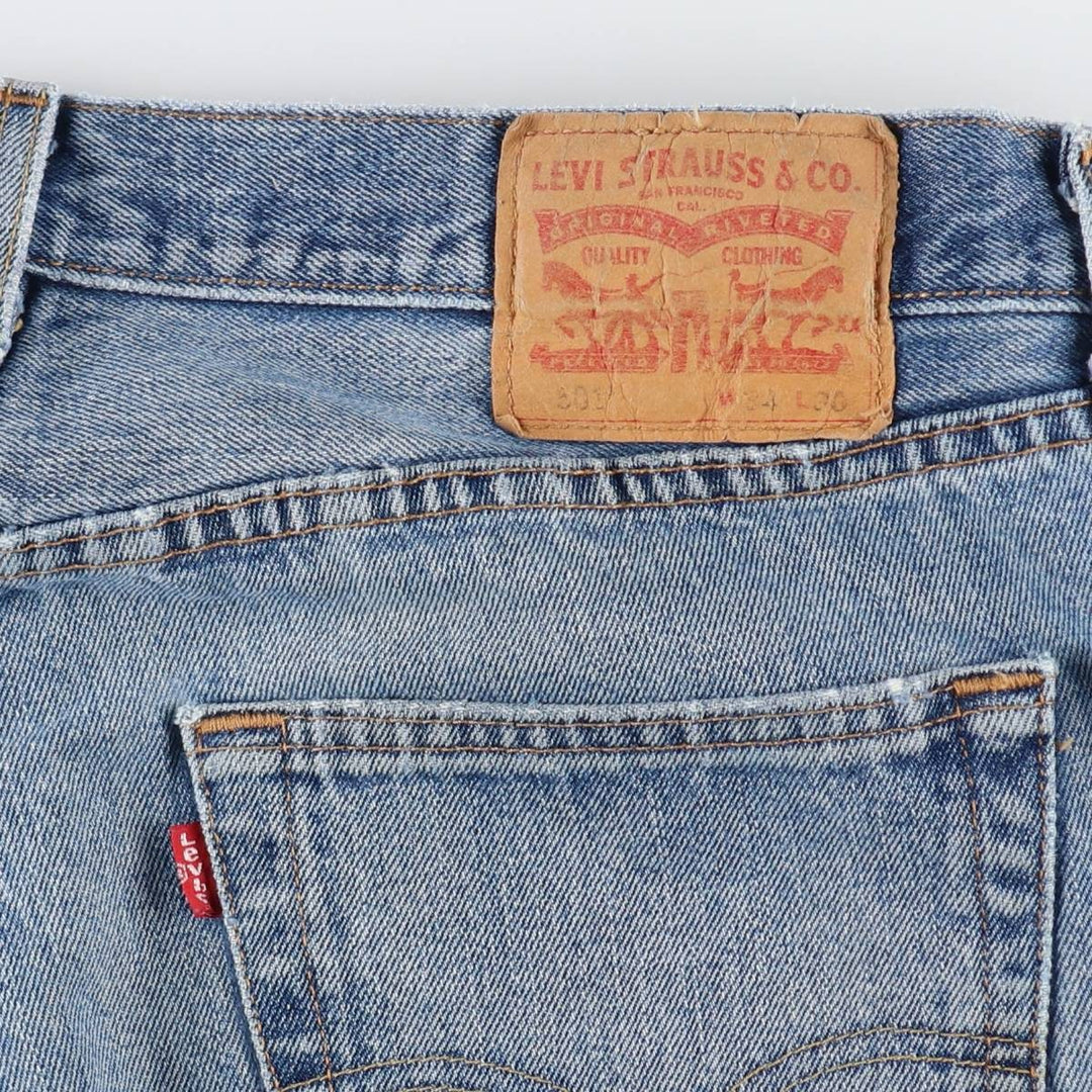 Levi's 501 straight denim pants for men, size W36 cotton Blue type light blue Vintage Second Hand