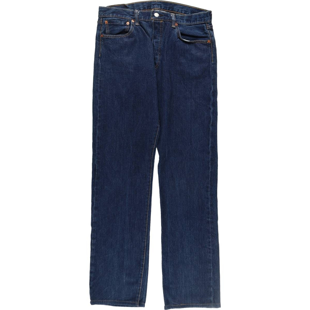 Dark navy Levi's 501 Euro model straight denim pants, men's size W34 cotton blue type Vintage Second Hand