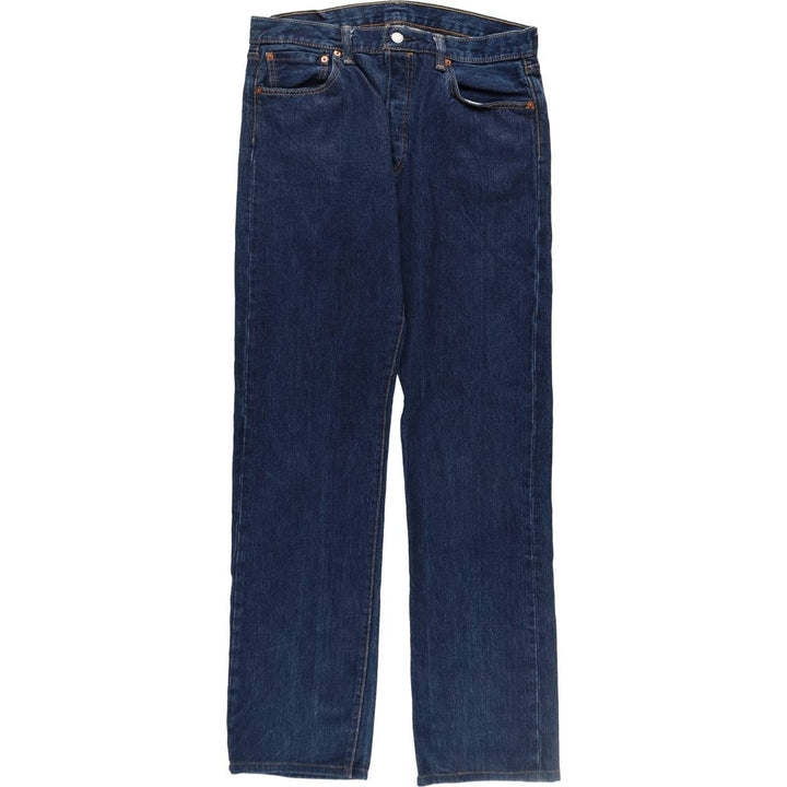 Dark navy Levi's 501 Euro model straight denim pants, men's size W34 cotton blue type Vintage Second Hand