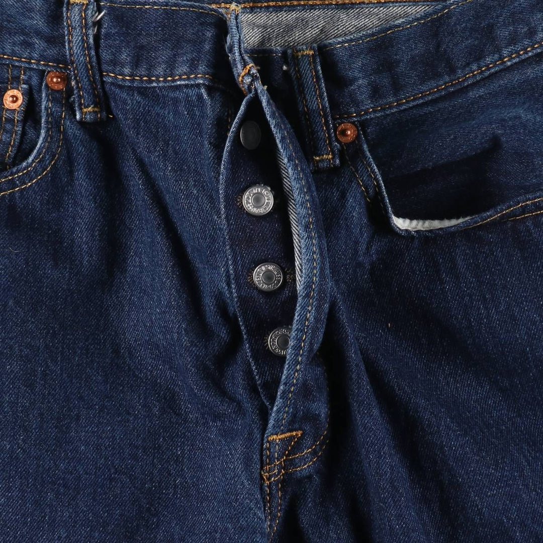 Dark navy Levi's 501 Euro model straight denim pants, men's size W34 cotton blue type Vintage Second Hand