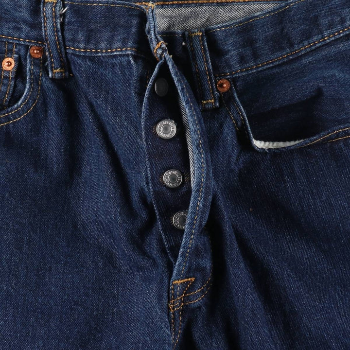 Dark navy Levi's 501 Euro model straight denim pants, men's size W34 cotton blue type Vintage Second Hand
